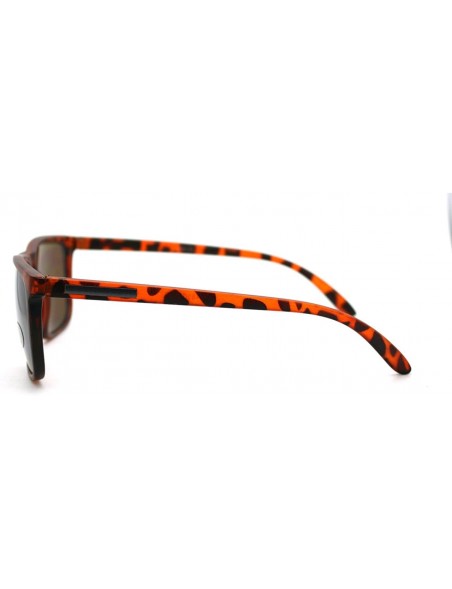 Square Classic Unisex Sunglasses Square Rectangular Thin Plastic Frame - Tortoise - CJ121X1R9HD $11.05