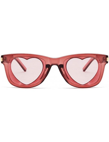 Square Trend Fashion Love Heart Sexy Shaped Sunglasses For Women Girls Brand Designer party sunglassesUV400 - Red - C018U2GYI...