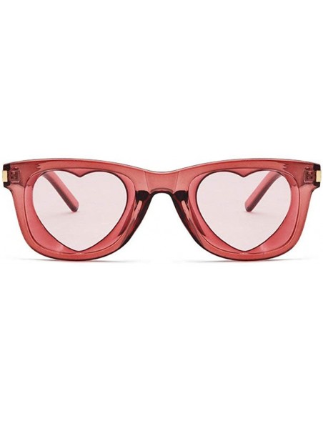 Square Trend Fashion Love Heart Sexy Shaped Sunglasses For Women Girls Brand Designer party sunglassesUV400 - Red - C018U2GYI...