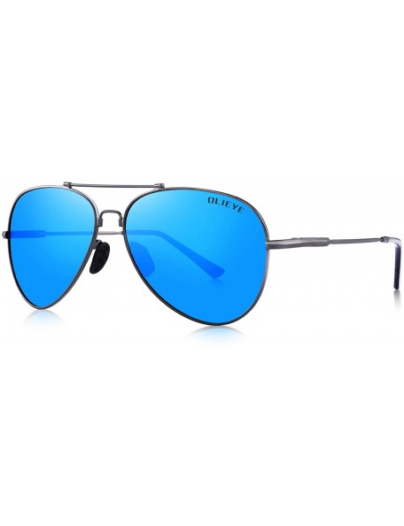 Aviator Men's Polarized Sunglasses for Men Women - Elastic Legs UV 400 Lens Protection - Blue Mirror - CT18MHN0KCT $30.60