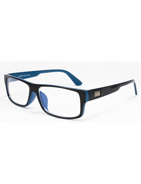 Square Unisex Retro Squared Celebrity Star Simple Clear Lens Fashion Glasses - 1836 Black/Dark Blue - CZ11T16JI5J $22.46