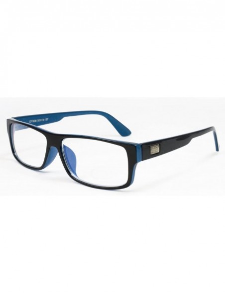 Square Unisex Retro Squared Celebrity Star Simple Clear Lens Fashion Glasses - 1836 Black/Dark Blue - CZ11T16JI5J $12.30