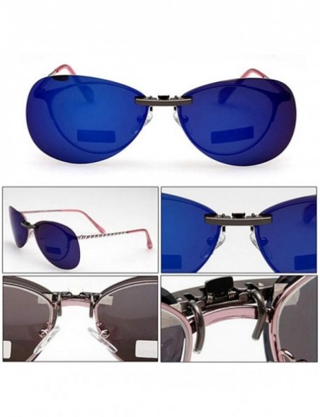 Round Hot Sell Mens Womens Polarized Clip Sunglasses Driving Night Vision Anti UVA Clips Riding - Blue - C9197Y7RNEG $21.62