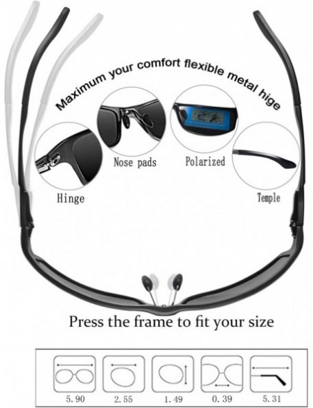 Rectangular Polarized Sunglasses for Men Women UV Protection Driving Golf Fishing Sports Sunglasses - CC18OT0Y4DL $25.17