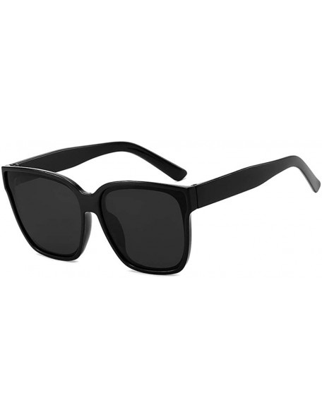 Square Unisex Sunglasses Fashion Bright Black Grey Drive Holiday Square Non-Polarized UV400 - Bright Black Grey - C118RLRLW38...