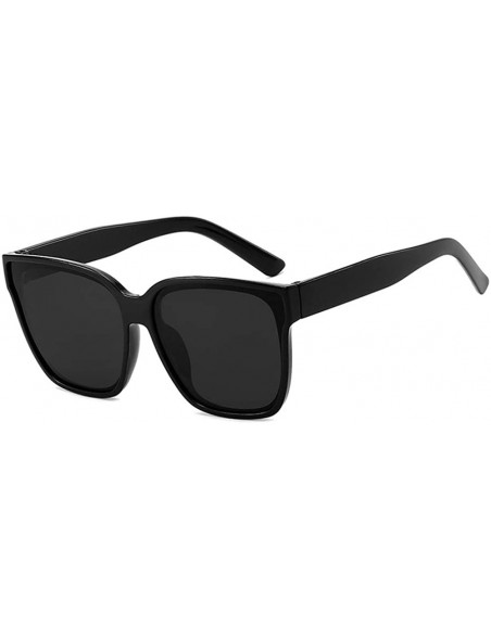 Square Unisex Sunglasses Fashion Bright Black Grey Drive Holiday Square Non-Polarized UV400 - Bright Black Grey - C118RLRLW38...