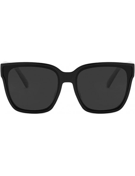 Square Unisex Sunglasses Fashion Bright Black Grey Drive Holiday Square Non-Polarized UV400 - Bright Black Grey - C118RLRLW38...