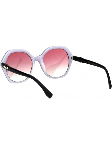 Butterfly Womens Horn Stud Bling 90s Plastic Butterfly Fashion Sunglasses - Black White Pink - CI18HU0KGCT $8.06