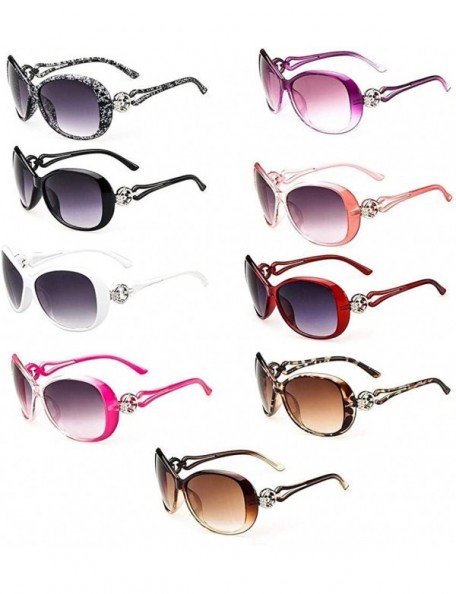 Oval Women Fashion Oval Shape UV400 Framed Sunglasses Sunglasses - Black - CO199HOZZI4 $30.44