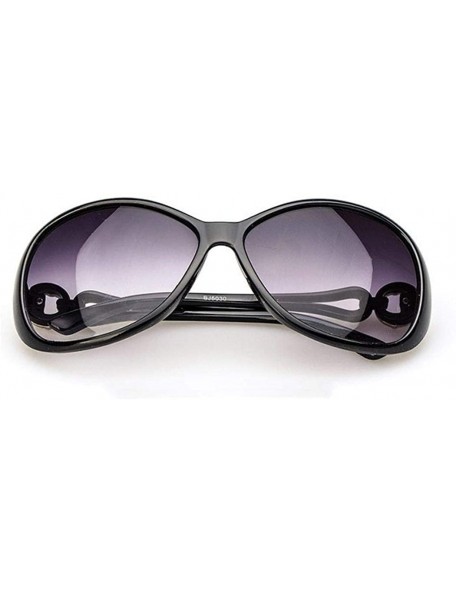 Oval Women Fashion Oval Shape UV400 Framed Sunglasses Sunglasses - Black - CO199HOZZI4 $16.42