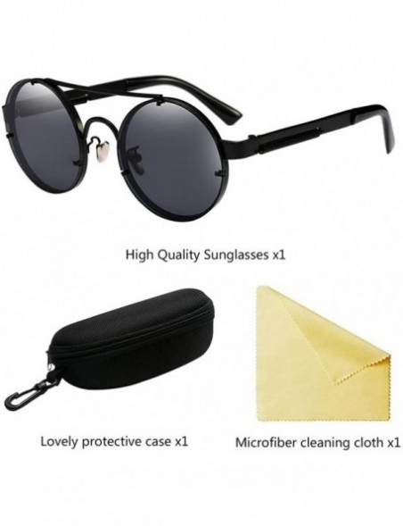 Wayfarer Colorful Sunglasses Round Metal Men and Women Goggles Shades Eyeglass - Gray - CD18G7A47SL $16.23