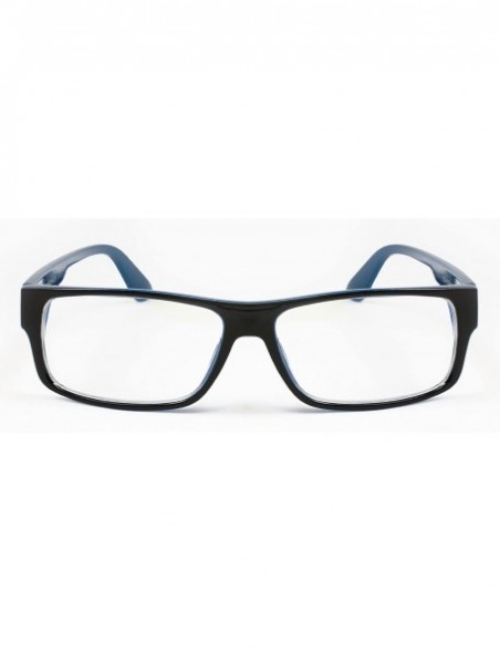 Square Unisex Retro Squared Celebrity Star Simple Clear Lens Fashion Glasses - 1836 Black/Dark Blue - CZ11T16JI5J $12.30