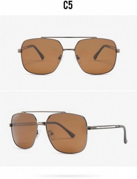 Round Men's polarized TAC1.1 sunglasses new business casual sunglasses - Tawny C5 - CF1905086X2 $13.83