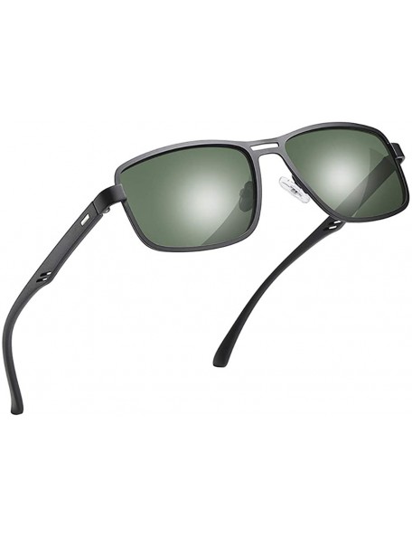 Rectangular Man Outdoor Sunglasses-Polarized Square Driving Shade Glasses-Fashion Eyewear - B - CZ190E77O3O $60.85