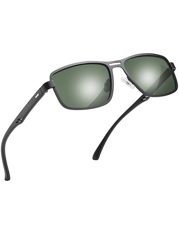 Rectangular Man Outdoor Sunglasses-Polarized Square Driving Shade Glasses-Fashion Eyewear - B - CZ190E77O3O $37.14