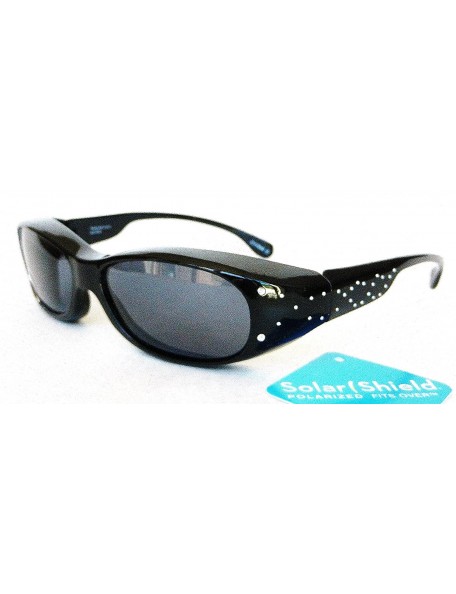 Sport Solar Shield Fit Over Your RX Glasses Polarized Rhinestone Sunglasses (1403) + Free Bonus Cleaning Cloth - CB12G2GSTTV ...