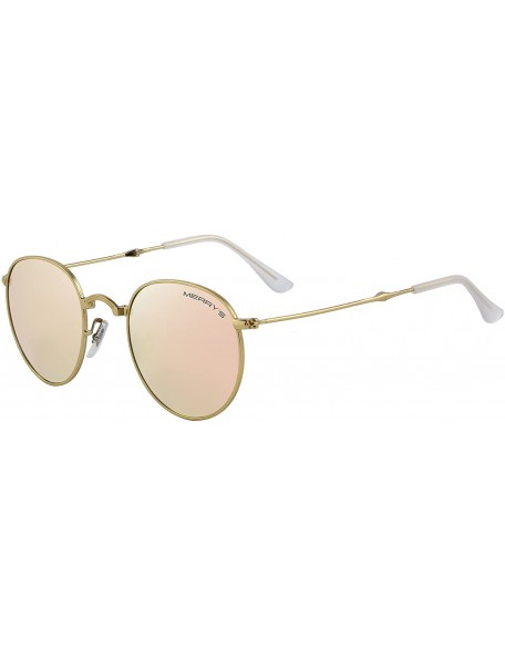 Sport Men Retro Folded Polarized Sunglasses Women Classic Oval Sunglasses S8093 - Gold&pink - CD17YGHG55D $27.65