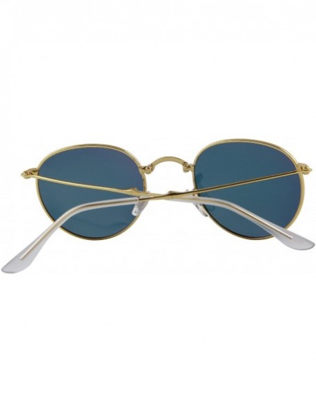Sport Men Retro Folded Polarized Sunglasses Women Classic Oval Sunglasses S8093 - Gold&pink - CD17YGHG55D $12.12