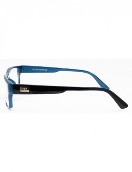 Square Unisex Retro Squared Celebrity Star Simple Clear Lens Fashion Glasses - 1836 Black/Dark Blue - CZ11T16JI5J $12.30