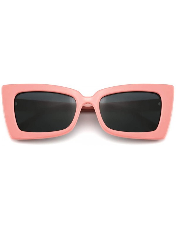 Oversized Retro Cateye Sunglasses for Women UV Protection Fashion Clout Goggles - Pink - C418S8M4UE4 $15.37