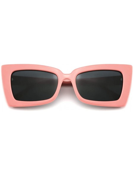 Oversized Retro Cateye Sunglasses for Women UV Protection Fashion Clout Goggles - Pink - C418S8M4UE4 $15.37
