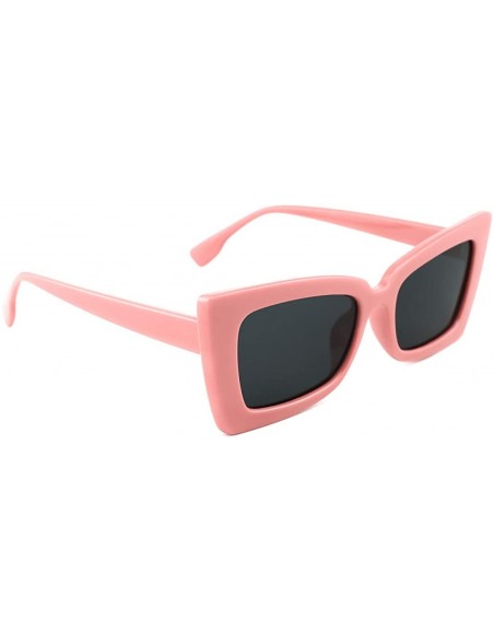 Oversized Retro Cateye Sunglasses for Women UV Protection Fashion Clout Goggles - Pink - C418S8M4UE4 $15.37