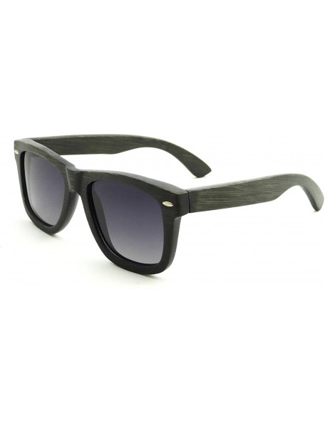 Wayfarer Genuine Bamboo Wooden Sunglasses with Metal Dot Polarized Retro Wood Sunglasses for Men- Z6050 - CJ11RTVAM1B $27.64