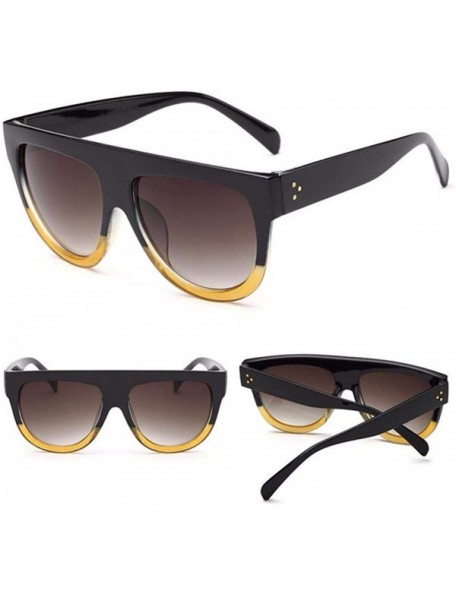 Aviator 2019 Fashion Sunglasses Women Flat Top Style Brand Design Vintage Sun Glasses 6 - 5 - C618YZW7M5G $7.33