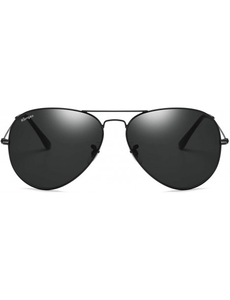 Aviator Premium Aviator Sunglasses for Men Women Classic Aviators - Black Frame/Grey Black Lens - CU18RZQ3W6L $18.42