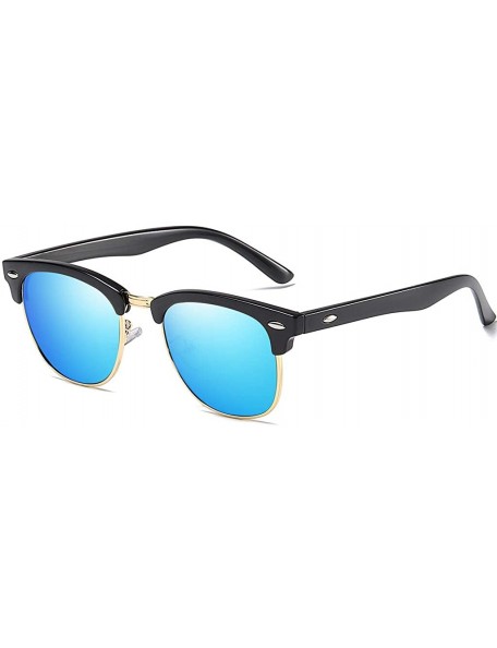 Square Sunglasses Polarized Antiglare Anti ultraviolet Travelling - Blue - C218WNUKQ7L $25.27