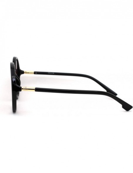 Round Womens Mod Round Minimal Plastic Sunglasses - Black Burgundy - CG18Z0LX4XQ $14.22