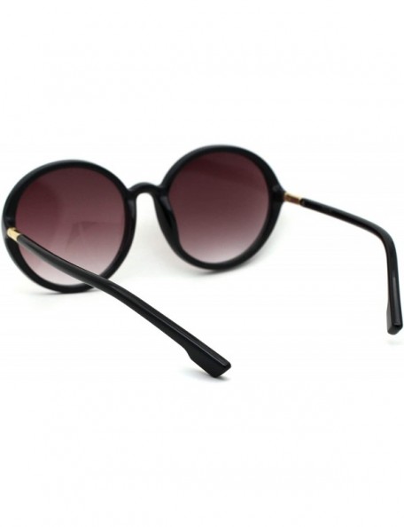 Round Womens Mod Round Minimal Plastic Sunglasses - Black Burgundy - CG18Z0LX4XQ $14.22