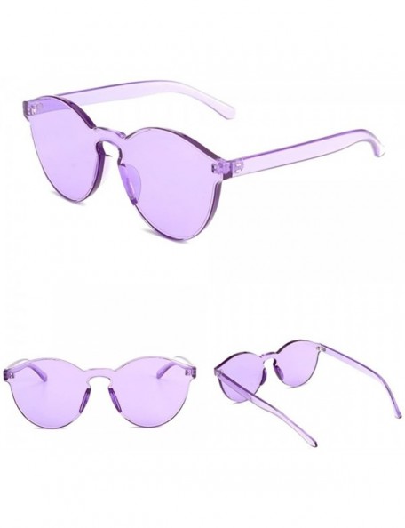 Round Round Plastic Frame Sunglasses for Women Men - Purple - CG18ECS335W $16.96