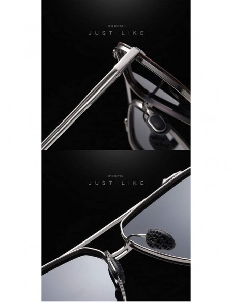 Rectangular Men's sunglasses- anti-glare glasses- polarized sunglasses- rectangular metal full-frame driving - C2 - CP194U96Y...