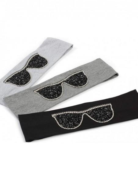 Wrap Plain Stretch Headb s Sunglasses Elastic Headb Rhinestones Hair B - Gold Navy - CM18T86GT5C $40.76