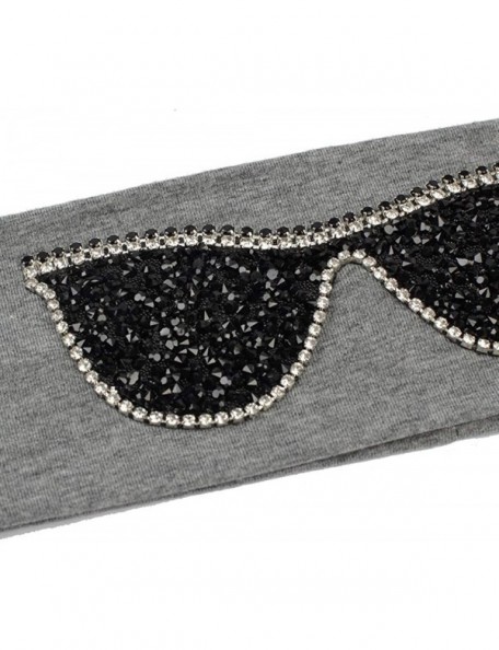 Wrap Plain Stretch Headb s Sunglasses Elastic Headb Rhinestones Hair B - Gold Navy - CM18T86GT5C $40.76