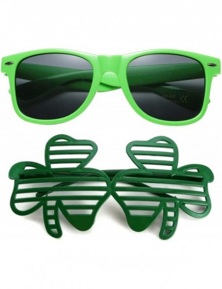 Square Green St. Patrick's Day Accessories Shamrock Irish Sunglasses Green Clover Party Favors Pack B2552 - Green 2 - C9194CM...