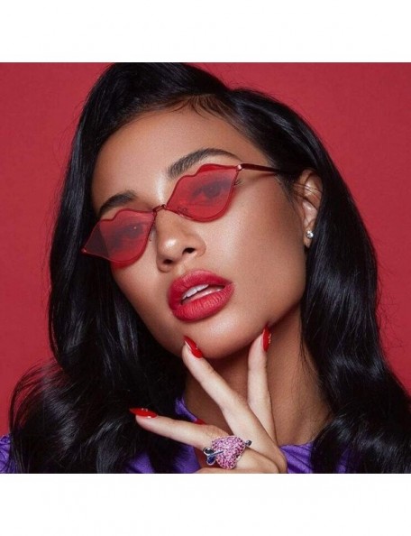 Sport Women Man Fashion Vintage Lips Irregular Shape Sunglasses-Eyewear Retro Unisex - C - CT18OAH09AR $9.10