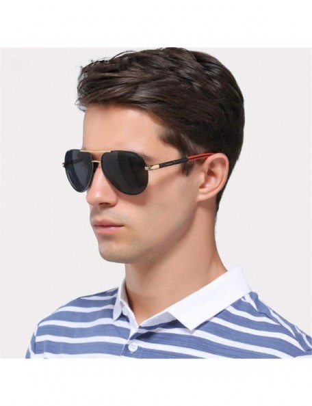 Aviator Vintage Aluminum Polarized Sunglasses Classic - CH190KMXWAX $25.35