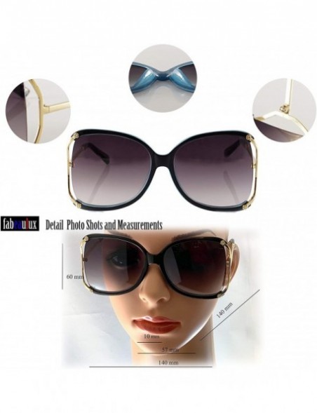 Oversized Oversize Exposed Lens Rose Deco Metal Temple Butterfly Sunglasses A255 - Wine Black - C818O30KM8D $15.86