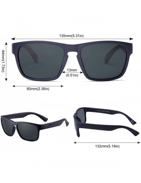 Square Polarized Sunglasses Anti Glare Blocking - Black&mate Black - CU198KQ8WIC $20.05