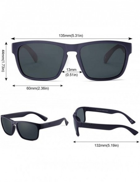 Square Polarized Sunglasses Anti Glare Blocking - Black&mate Black - CU198KQ8WIC $20.05