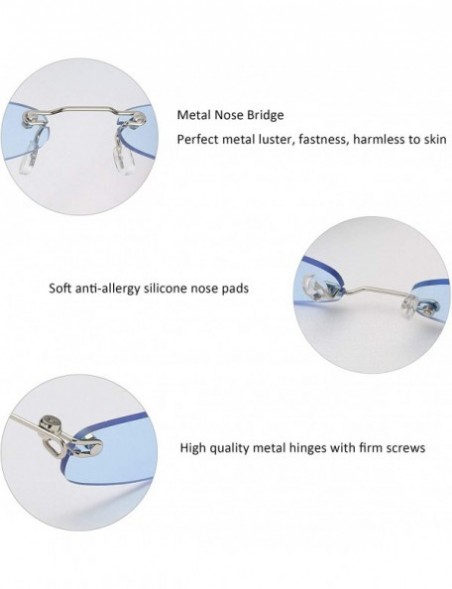 Square Rimless Cool Sunglasses for Women Trendy Vintage Tiny Rectangle Shades Fashion Party Disco Colored Glasses - CQ198GUQ0...