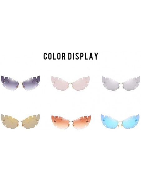 Aviator Metal sunglasses Irregular sunglasses Men's leaf-shaped lenses sunglasses - E - C018QCC73UT $37.05