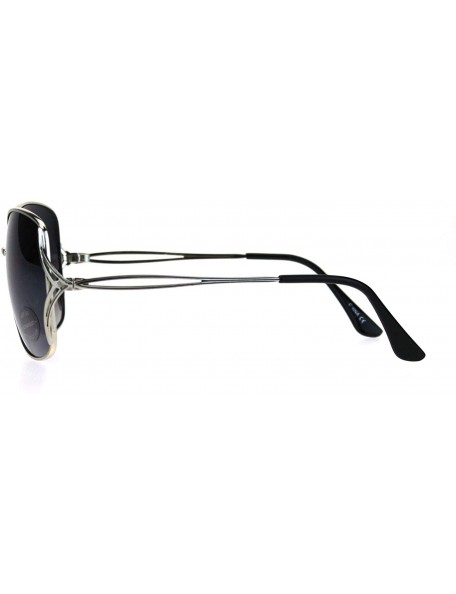 Butterfly Womens Silver Luxury Metal Rim Butterfly Ribbon Arm Fashion Sunglasses - C418LNMYLI8 $7.28