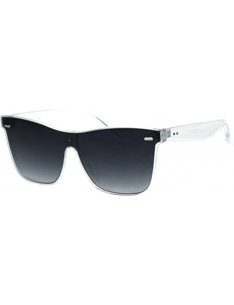 Square Unisex Square Frame Sunglasses Stylish Modern Fashion Shades UV 400 - Clear (Smoke) - C818L6ZATA6 $10.27