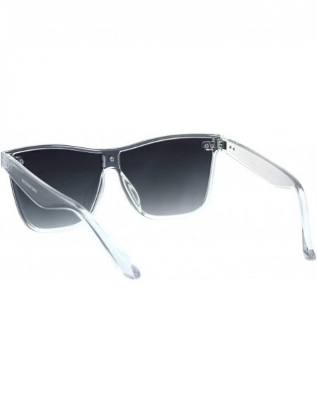 Square Unisex Square Frame Sunglasses Stylish Modern Fashion Shades UV 400 - Clear (Smoke) - C818L6ZATA6 $10.27