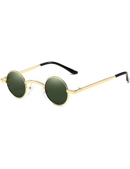 Oversized Round Sunglasses Metal Frame Women Men Vintage Sun Glasses Eyewear Shades UV400 Gafas - 8 - CT18WE4QSSZ $9.70