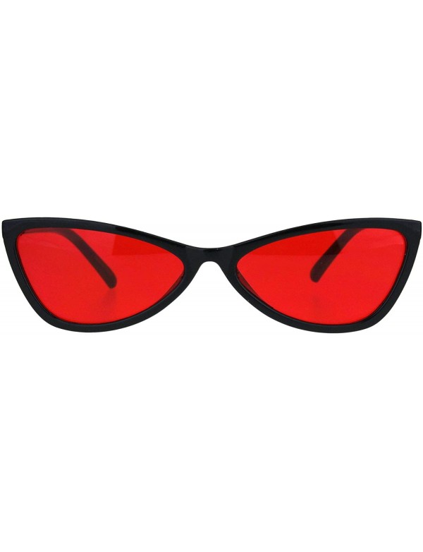 Cat Eye Womens Mod Thin Plastic Cat Eye Retro Sunglasses - Black Red - C718IINEZW5 $9.18