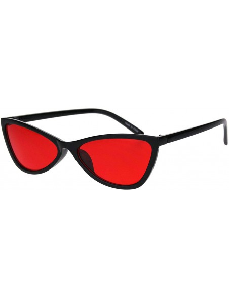 Cat Eye Womens Mod Thin Plastic Cat Eye Retro Sunglasses - Black Red - C718IINEZW5 $9.18